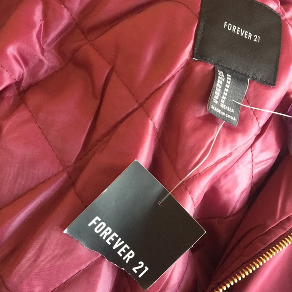 Forever 21 Burgundy Puffer Jacket - Picture 8 of 8
